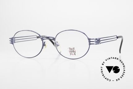 Jean Paul Gaultier 57-5107 90er Brille Blau Metallic, ausdrucksstarke vintage Brille von J.P. GAULTIER, Passend für Herren und Damen