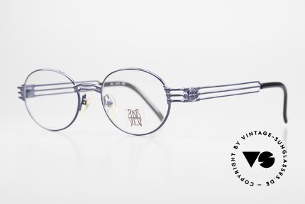 Jean Paul Gaultier 57-5107 90er Brille Blau Metallic, stabiler Halt und sehr überzeugender Tragekomfort, Passend für Herren und Damen