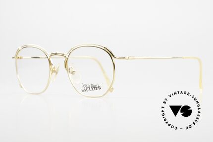 Jean Paul Gaultier 55-2171 Vergoldete Designerbrille, 22kt vergoldeter Rahmen mit orig. JPG DEMO-Gläsern, Passend für Herren und Damen