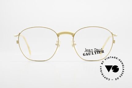 Jean Paul Gaultier 55-1271 Vergoldete Vintage Brille 90er, sehr leichter Rahmen & entsprechend hoher Komfort, Passend für Herren und Damen