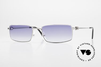 Cartier River Platin Luxus Brille Eckig, eckige Sonnenbrille von Cartier, Größe 54/18, 140, Passend für Herren
