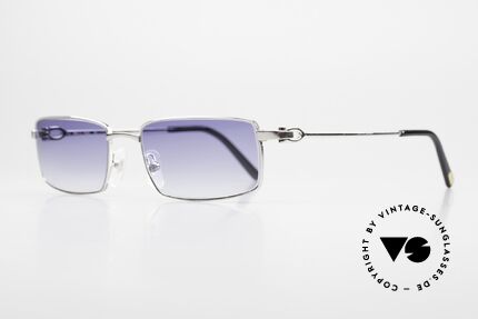 Cartier River Platin Luxus Brille Eckig, platin-plattierte Metall-Fassung (silber gläzend), Passend für Herren