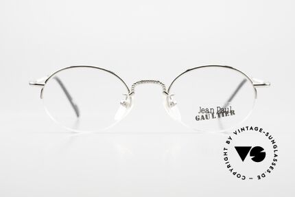 Jean Paul Gaultier 55-7104 Kleine Ovale Brille 90er, legendäre 'ovale-Form' interpretiert von J.P.G., Passend für Herren und Damen
