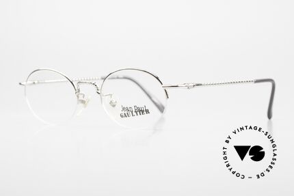 Jean Paul Gaultier 55-7104 Kleine Ovale Brille 90er, sehr leicht & angenehm zu tragen (halb randlos), Passend für Herren und Damen