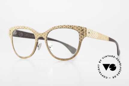 Lucas de Stael Nemus 01 Holz Leder Damenbrille, Luxusmodell mit Leder-Überzug (Connoisseur-Brille), Passend für Damen