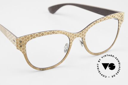Lucas de Stael Nemus 01 Holz Leder Damenbrille, ungetragen von 2017; Lieferung in einem de Staël Etui, Passend für Damen