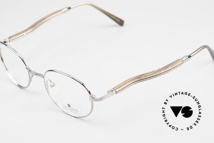 Gold & Wood 409 Luxus Holzbrille Platinum, wahre Top-Qualität mit flexiblen Federscharnieren, Passend für Herren und Damen