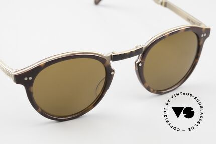 Matsuda 2811 Faltbare Panto-Sonnenbrille, äußerst aufwändige Gravur-Elemente zieren den Rahmen, Passend für Herren und Damen