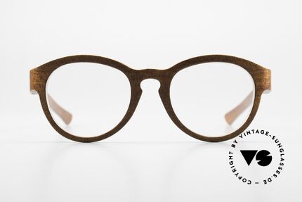 W-Eye Dianthus Naturbrille Rund Unisex, tatsächlich gefertigt aus 0,5 mm starken Holzfolien, Passend für Herren und Damen