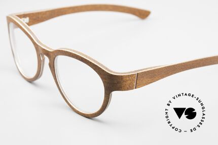 W-Eye Dianthus Naturbrille Rund Unisex, ein Unikat - dank der verwendeten Naturmaterialien, Passend für Herren und Damen