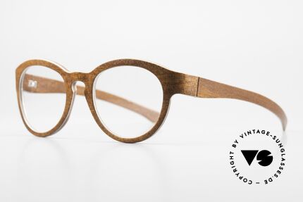 W-Eye Dianthus Naturbrille Rund Unisex, dann mit Alufolien kombiniert; siehe www.w-eye.it, Passend für Herren und Damen