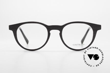 Gold & Wood Sirius 01 Panto Design Unisexbrille, c03: Grey Oak, Ebony Tanganyika, Burgundy Bolivar, Passend für Herren und Damen