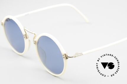 Jean Paul Gaultier 56-9271 Designer Sonnenbrille Rund, rarer J.P.G. Farbcode 1: creme-beige / gold-plated, Passend für Herren und Damen