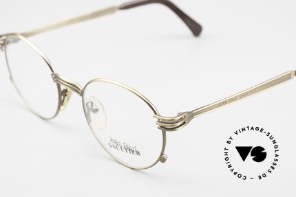 Jean Paul Gaultier 55-3174 Designer Vintage Brille 90er, Lackierung in antik-gold oder "burnt gold", Größe 50-19, Passend für Herren und Damen