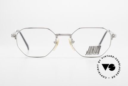 Jean Paul Gaultier 57-4174 Leichte Titan Vintage Brille, markant eckiger Metall-Rahmen in Größe 48-18, Passend für Herren und Damen