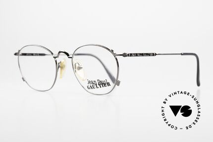 Jean Paul Gaultier 55-0171 High-End Vintage Brille, sehr elegante Lackierung in gunmetal, Größe 49/20, Passend für Herren