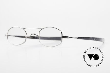 Lunor II A 16 Platin-Plattierte 90er Brille, extrem hochwertig platin-plattiert & Azetat-Bügel, Passend für Herren und Damen
