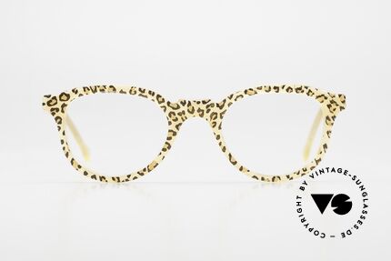 Lesca Pantos 2 Gemusterte Brille Für Damen, klassische Brillenform mit einem Leoparden-Muster, Passend für Damen