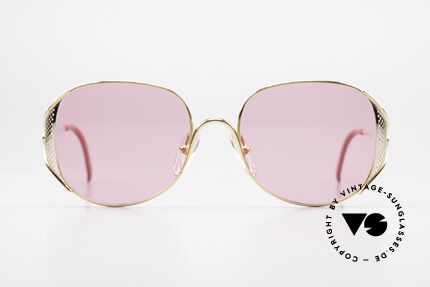 Christian Dior 2362 Damen Sonnenbrille In Pink, edles, vergoldetes Gestell mit pinken Sonnengläsern, Passend für Damen