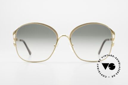 Christian Dior 2141 Designer Damen Sonnenbrille, matt-vergoldetes Gestell mit grünen Sonnengläsern, Passend für Damen