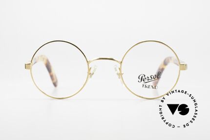 Persol Jabez Runde 90er Vintage Brille, perfekte Passform durch flexible Bügel, Passend für Herren und Damen