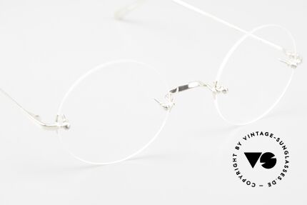 Gernot Lindner GL-401 Randlose Brille Steve Jobs, er kreierte Brillen ganz aus echtem Sterling Silber, Passend für Herren und Damen
