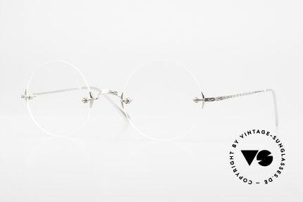 Gernot Lindner GL-RD34 PD Palladium Veredelt, randlose 925er Silber-Brille, GL-RD34, Gr. 45-21, Passend für Herren und Damen