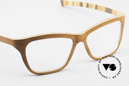 W-Eye 404 Unisex Holzbrille aus Italien, klassische Form für Damen & Herren gleichermaßen, Passend für Herren und Damen