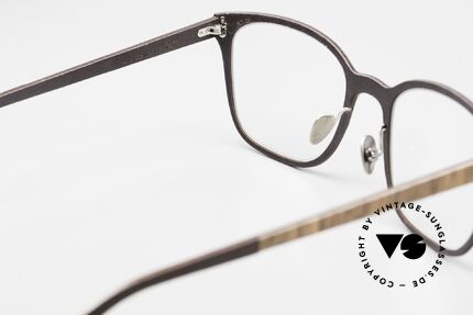Lucas de Stael Nemus Thin 09 Luxus Brille Holz & Leder, Color Code "06" = Walnut + Dark Brown Cow Leather, Passend für Herren und Damen