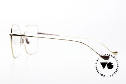 Caroline Abram Valeria Eckige Metallbrille Frauen, Metallbrille in rosé-gold mit rotbraunem Akzent, Passend für Damen