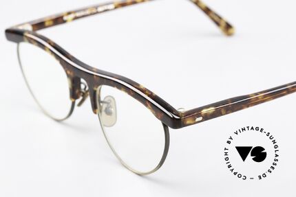 Oliver Peoples OP4 90er Brille Made in Japan, "CLB" Azetat Farbcode, "ATG" ANTIK-GOLD Metall, Passend für Herren und Damen