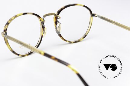 Eyevan DD22 90er Brille Made in Japan, "DTB" Azetat Farbcode, "AG" = ANTIK-GOLD Metall, Passend für Herren und Damen