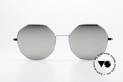Yuichi Toyama US-013 Titan Silber Verspiegelt, silber-verspiegelte Sonnenbrille aus ß-Titanium, Passend für Herren und Damen
