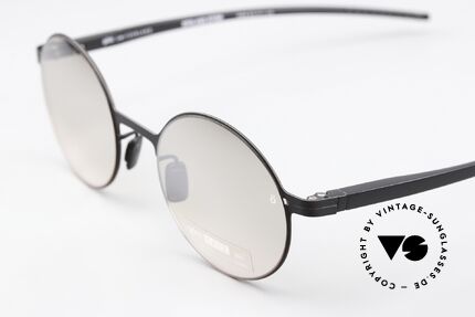 Götti Tamal-S Runde Titan Sonnenbrille, leicht getönt und leicht verspiegelte Sonnengläser, Passend für Herren und Damen