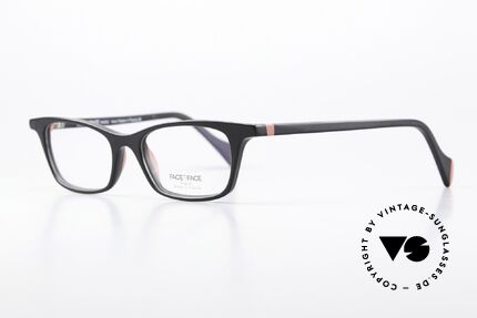 Face a Face Chloe 1 Entzückende Damenbrille, mattschwarzer Azetat-Rahmen mit pinken Akzenten, Passend für Damen