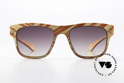 Lucas de Stael Christine Phung Leguanhaut Und Leder, Natur-Sonnenbrille: Modell M28 in M Größe 51-20, Passend für Herren und Damen