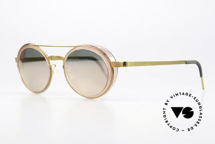 Lindberg 8410 Sun Titan Rahmen Mit Seitenblenden, rosé-gold & lichtdurchlässige, pinke Inner-Rims, Passend für Damen