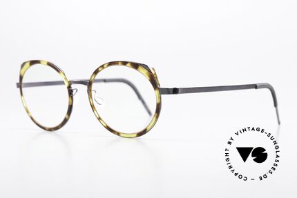 Lindberg 9747 Strip Titanium Ladies Round Cateye Design, bezauberndes Rahmendesign (leicht "Round Cat's Eye"), Passend für Damen