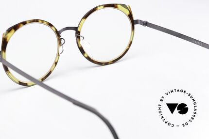 Lindberg 9747 Strip Titanium Ladies Round Cateye Design, die orig. DEMOgläser können beliebig getauscht werden, Passend für Damen