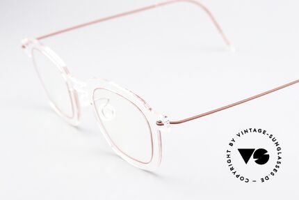 Lindberg 6587 NOW Brille Kristallklar Mit Rot, hauchdünne transparente Rahmenfront: Leichtigkeit pur, Passend für Herren und Damen