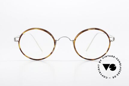 Lindberg Harley Air Titan Rim Runde Brille Damen & Herren, Modell Harley, Größe 43-24, Bügellänge 135 in Farbe 10, Passend für Herren und Damen