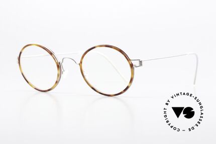 Lindberg Harley Air Titan Rim Runde Brille Damen & Herren, markant veredelte Air Titanium Version mit Azetat-Rand, Passend für Herren und Damen