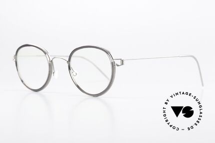 Lindberg Jackie Air Titan Rim Unisexbrille Im Panto Stil, markant veredelte Air Titanium Version mit Azetat-Rand, Passend für Herren und Damen