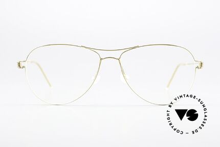Lindberg Tilda Air Titan Rim Titanium Brille Unisex Gold, Modell Tilda in Größe 54-14, 135 für Damen & Herren, Passend für Herren und Damen