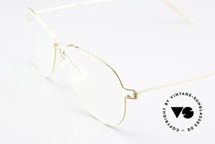 Lindberg Tilda Air Titan Rim Titanium Brille Unisex Gold, extrem stabile Fassung, flexibel & elastisch, und nur 3g, Passend für Herren und Damen