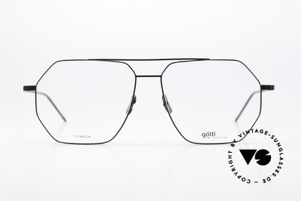 Götti Dice Eckige XL Titanium Brille, eine superleichte Titanium-Fassung, made in Japan, Passend für Herren