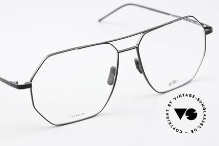 Götti Dice Eckige XL Titanium Brille, die DEMO-Gläser können beliebig getauscht werden, Passend für Herren
