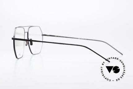 Götti Dice Eckige XL Titanium Brille, ungetragenes Designerstück von 2018, mit Hartetui, Passend für Herren