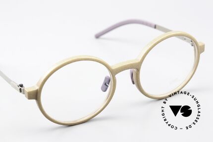 Götti Dumu Runde Brille Kleine Köpfe, ungetragenes Designerstück von 2018, mit Hartetui, Passend für Herren und Damen