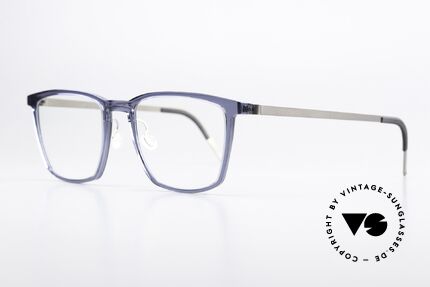Lindberg 1260 54 Acetanium Blau Transparente Fassung, grandiose Fassung aus Acetat & Titanium Kombination, Passend für Herren